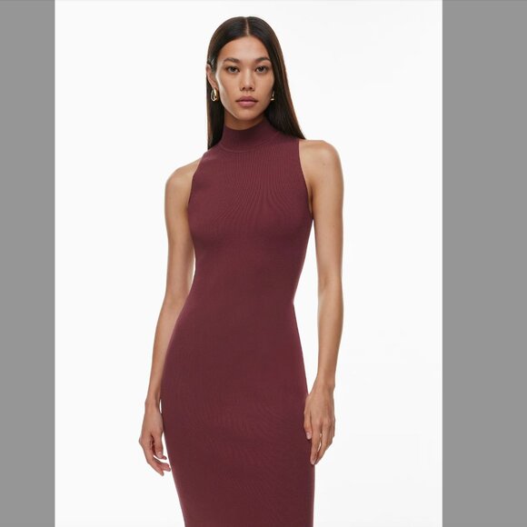 Aritzia Babaton Sculpt Knit O'keeffe Dress | Burgundy | Size XL | Only worn once - Picture 1 of 14